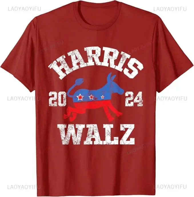 Harris Walz 2024 Election Kamala Harris Tim Waltz 2024 T-Shirt Fashion Pro Harris Support Fans Campaign Tees Novelty Gifts Tees