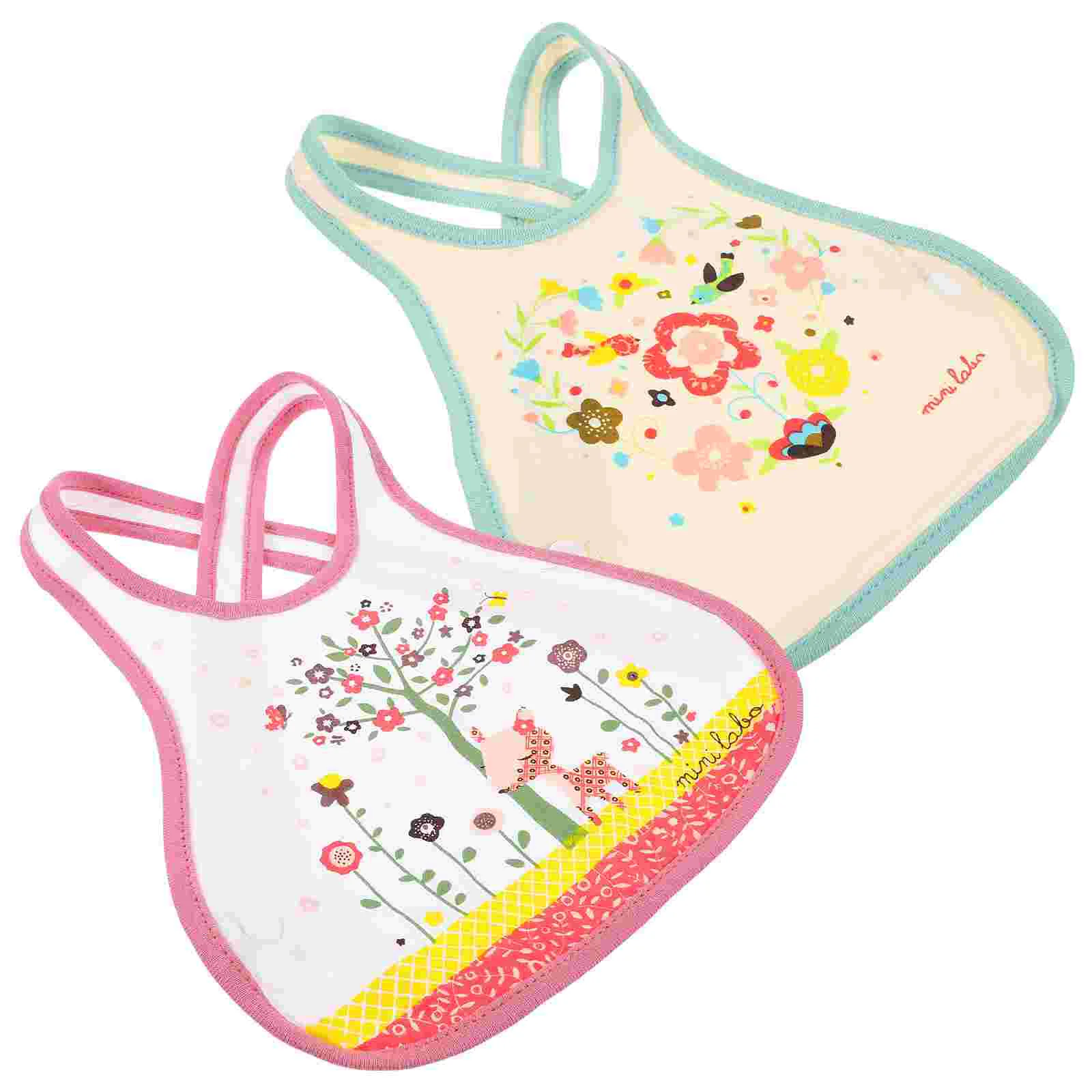 2 Pcs Kid Apron Kids Tank Tops Cross Bib with Straps Bibs Baby Infant Feeding Smock Waterproof Sleeveless Cotton Child