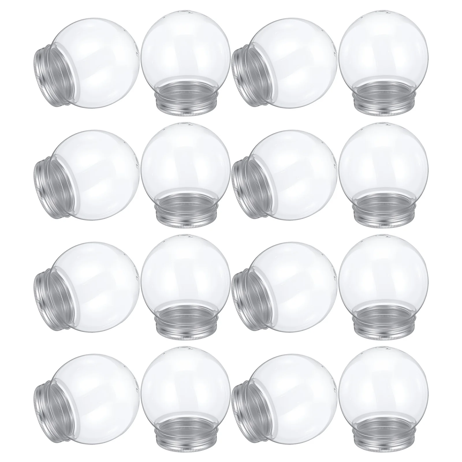 

24pcs Clear Snow Globe Jars 150Ml Empty Plastic Diy Craft Kits For Christmas Decor Holiday Centerpieces Fillable Baubles