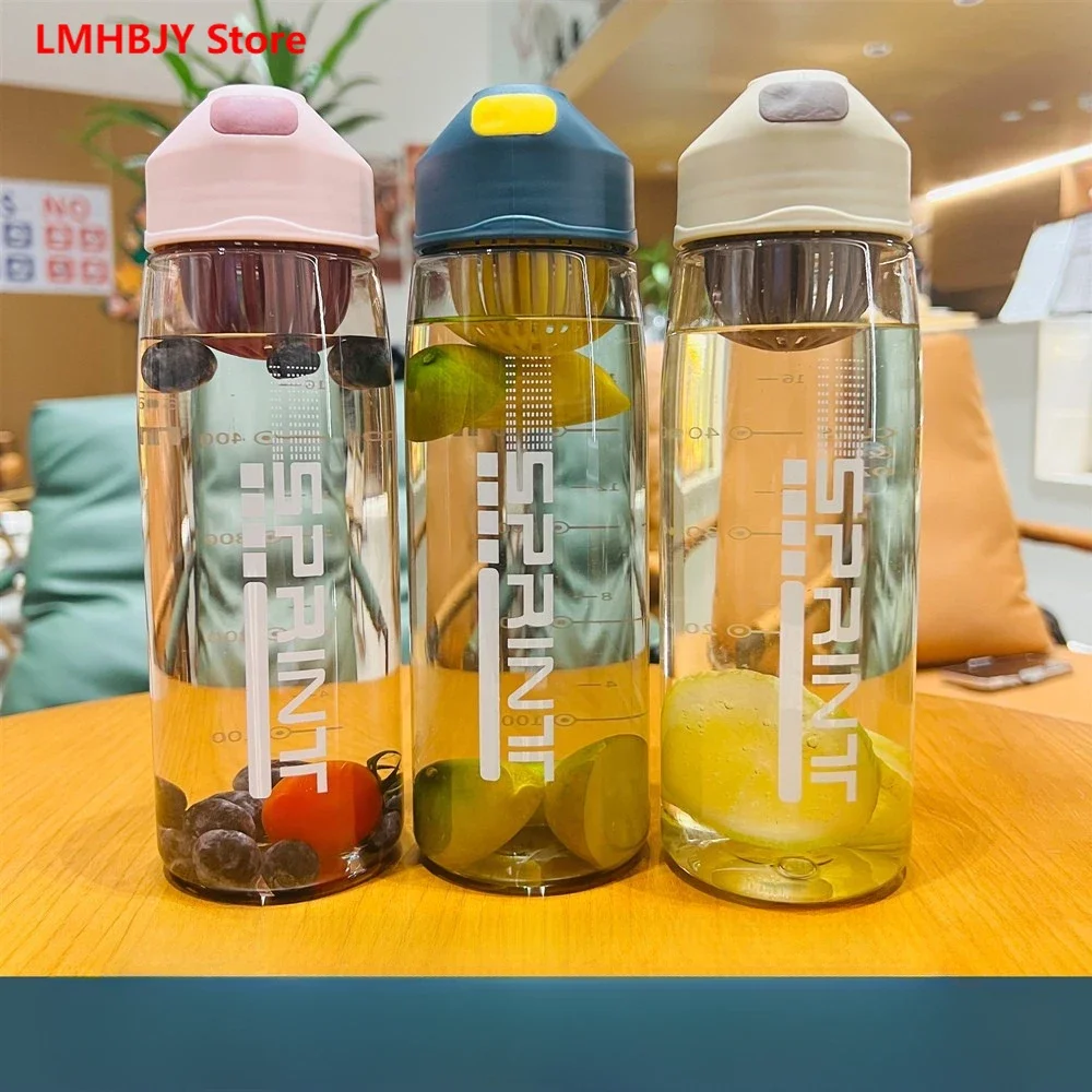 LMHBJY 600ml Male and Female Student Water Bottle Portable Filter Cup Tea Cup Anti drop Graduated Plastic Bottle