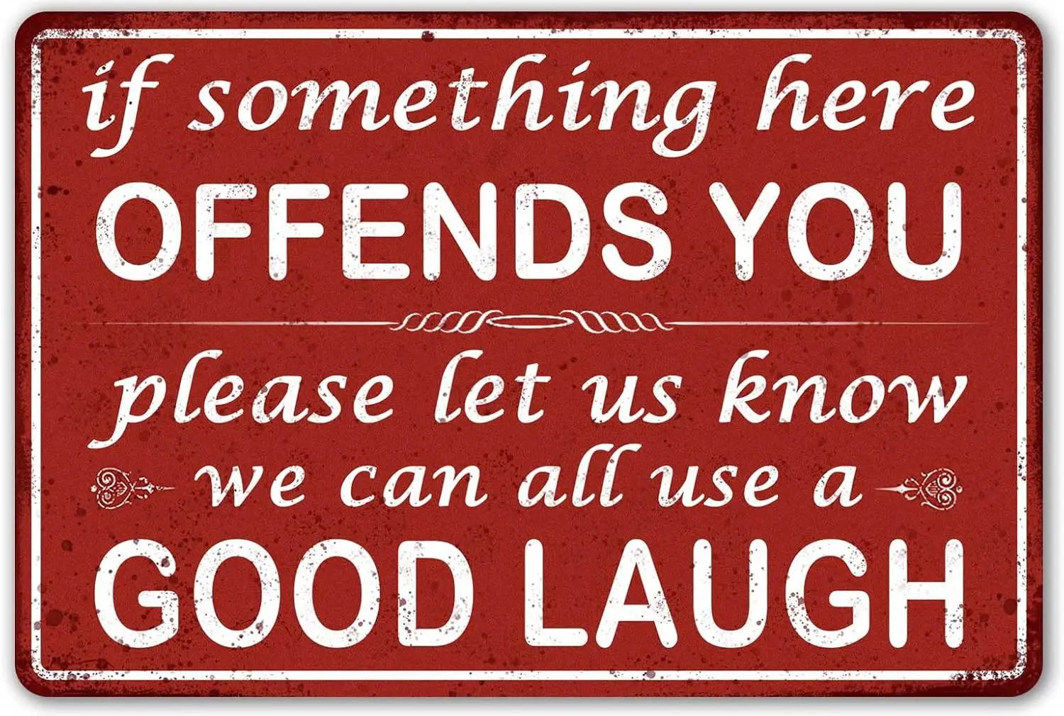 1p,Funny Bar Sign Man Cave Vintage Metal Sign If Something Here Offends You Sign For Garage Home Bar Wall Decor (246)