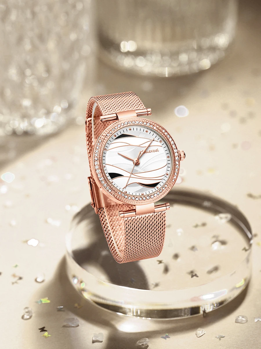 Top Luxury Unique Creative Women Quartz Watches Female Fashion Rose Gold Blue Watch Ladies Simple Wrist Watches