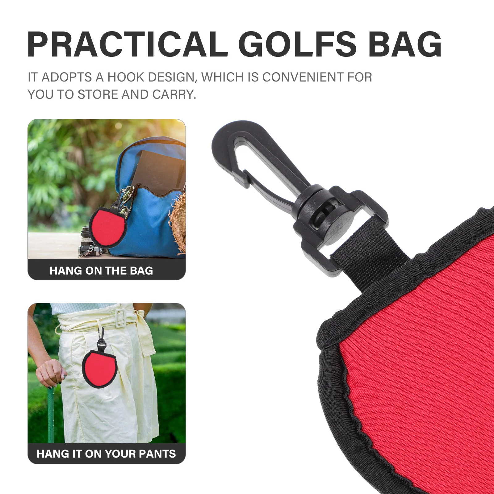 

1Pcs Golf Ball Neoprene Wipe and Storage Pouch for Cleaning and Scratch Protection Multi-Function Portable