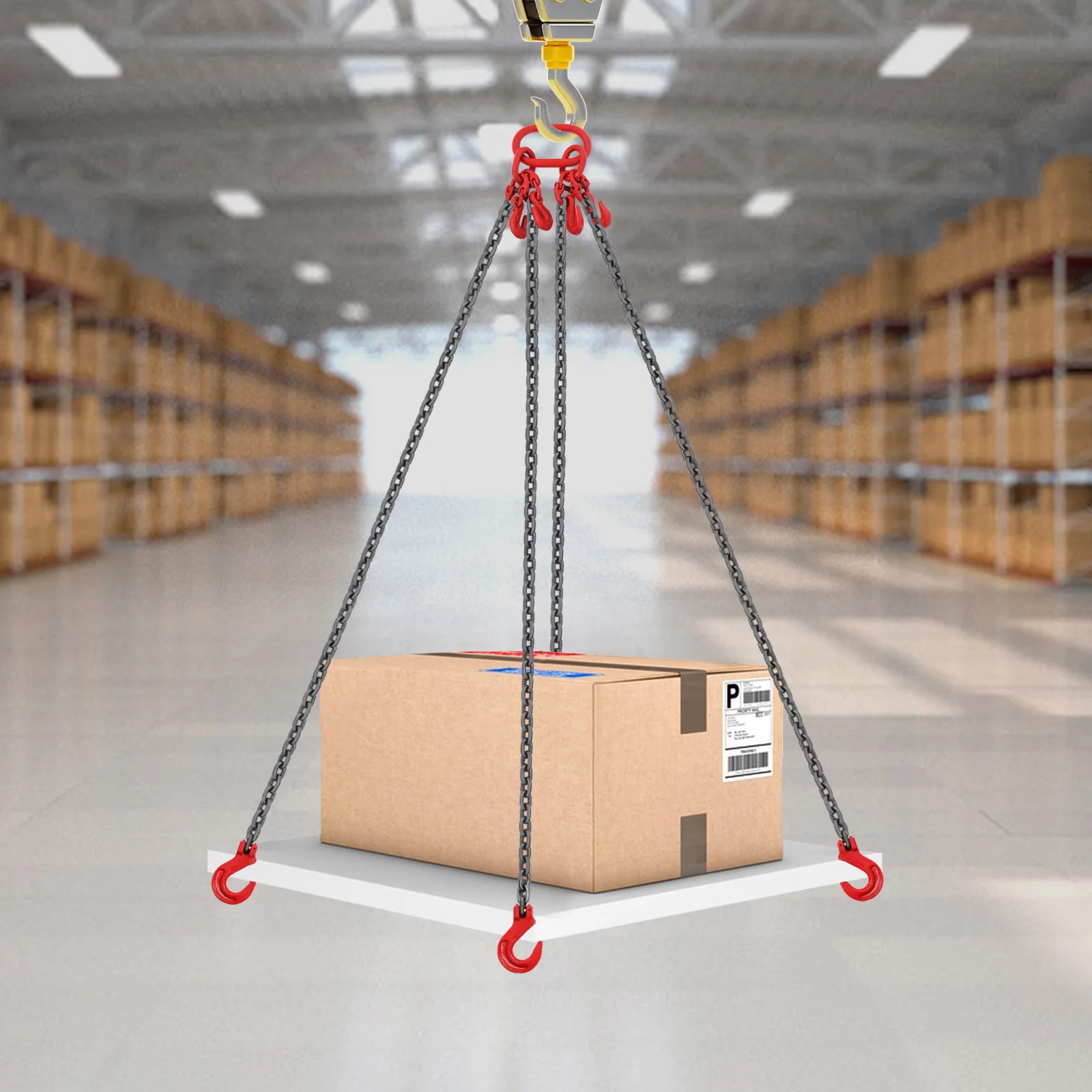 

45 # Стальная цепь G80 из марганцевой стали, 10 футов, с 8 крюками, регулируемая по длине, для подъема грузов