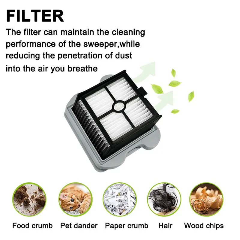 Acessórios destacáveis do aspirador, filtro HEPA lavável, escova do rolo, peças de reposição, Roborock Dyad U10