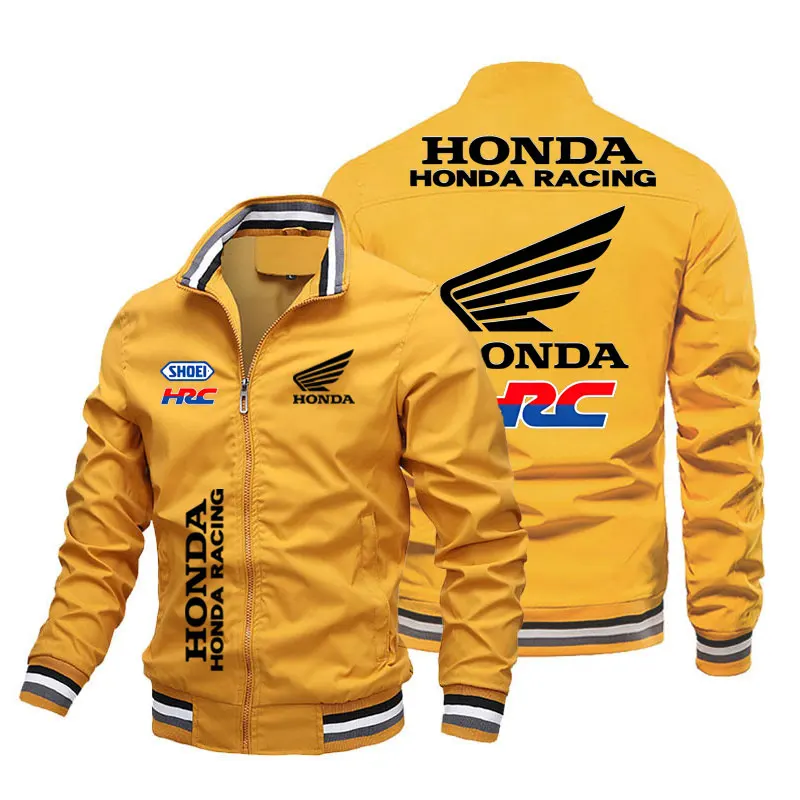 2025Herrenjacke Honda bedruckte Reißverschlussjacke modisch lässig Outdoor-Rennen Sport Motorrad Reitbekleidung Damen Topmantel