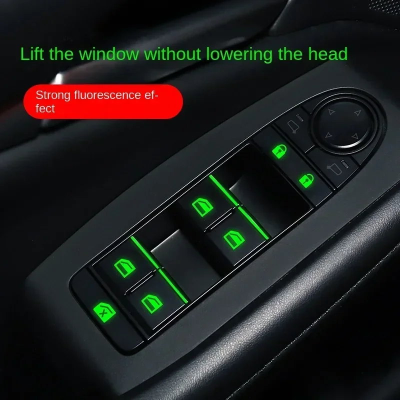Luminous Car Window Button Sticker Elevator Switch Fluorescent Night Decals Interior Car Auto Accessories