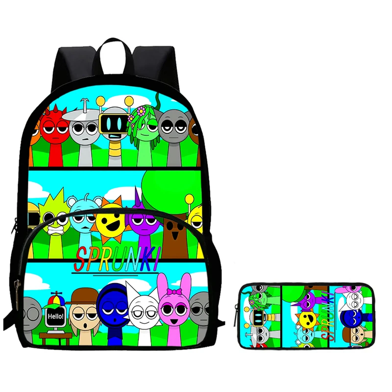 

Rhythm Box Student Schoolbag Pencil Case Two-Piece Set Boys and Girls Set Backpack Great Gift