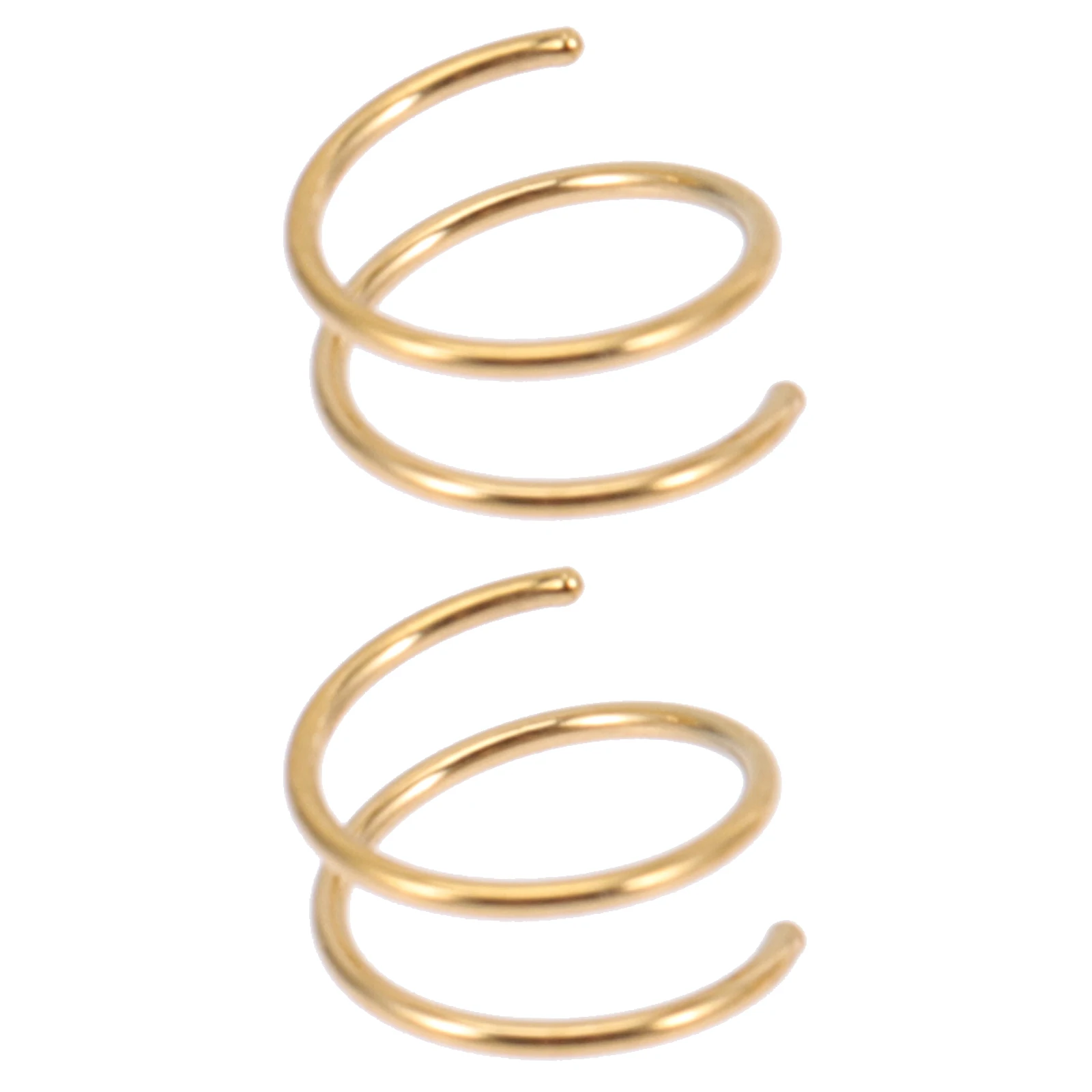 

2pcs Spiral Nose Rings Hoops Piercing Jewelry for Women Adjustable Fake Stainless Steel Body Accessories Christmas Gifts