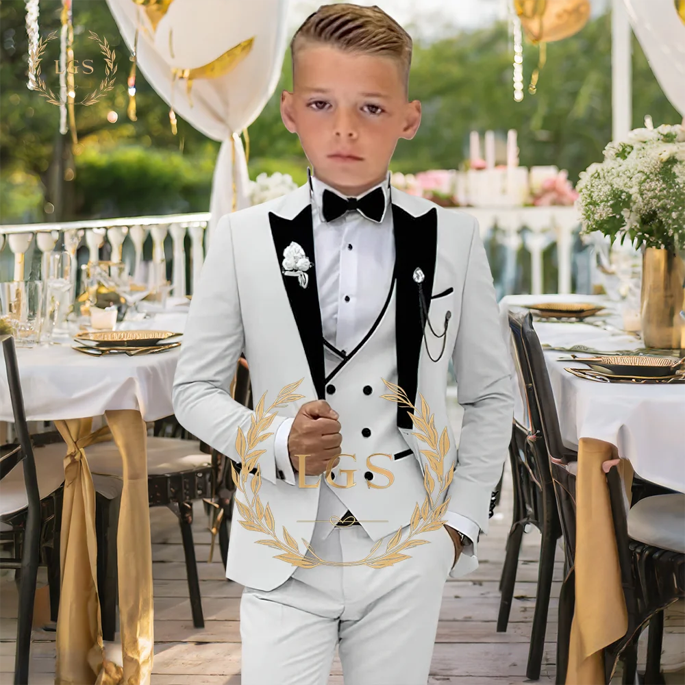 Boys Suit 3 Piece Suit - Stylish Tuxedo Jacket, Pants and Vest for Party Celebration Formal Event Handmade Customized Suit Suit