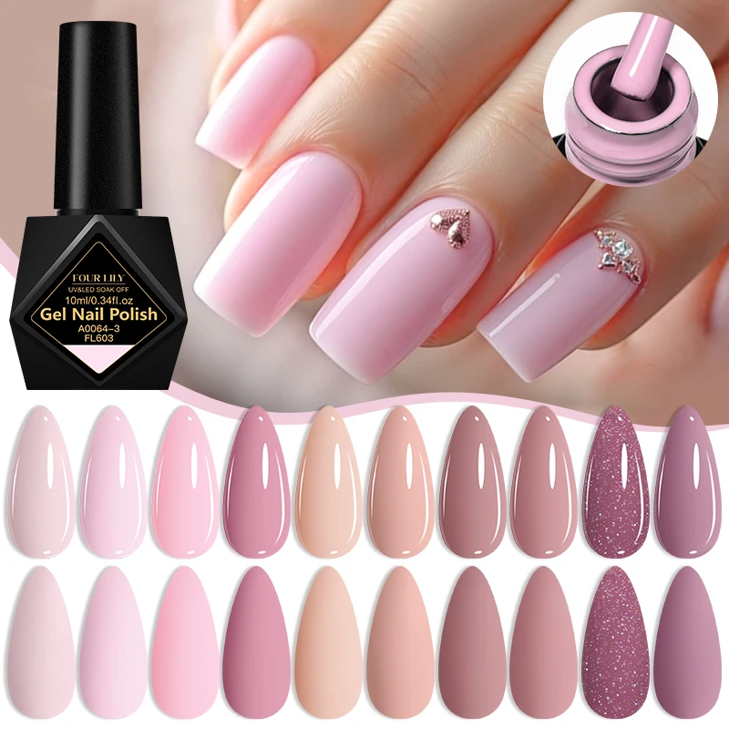 10ml Nude Pink Gel Nail Polish Gel Long-Lasting Semi Permanent Nail Gel Soak Led/UV Gel Nail Polish Nail Art Nail Salon at Home