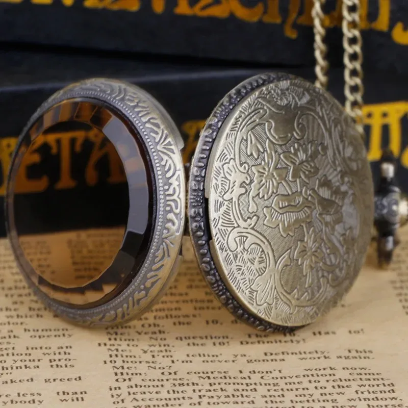 빈티지 지구 판지도 석영 주머니 시계 Fob 체인 아랍어 디지털 골드 도금 다이얼 목걸이 남성 여성 시계 선물