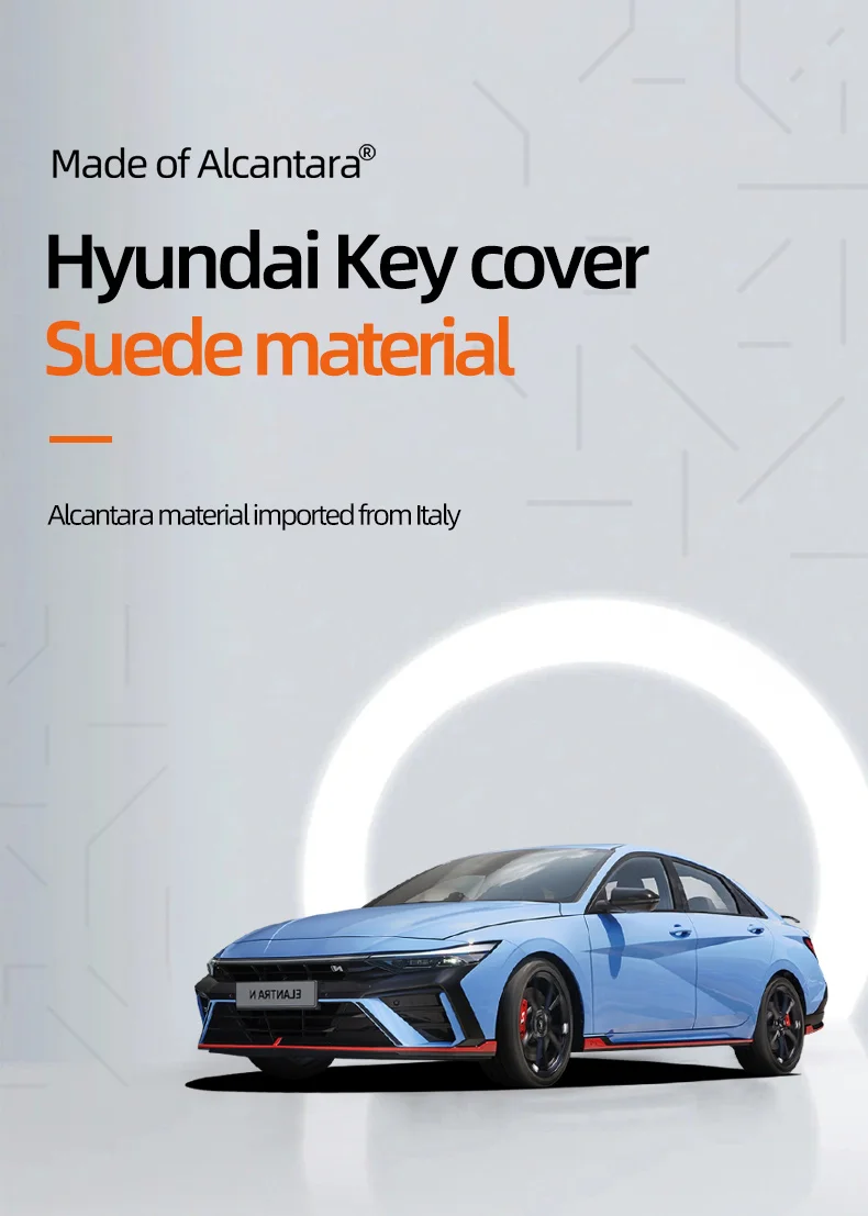 5-Tasten-Autoschlüsselhülle für Hyundai Grandeur GN7 Kona Ev 2023 Ioniq 6 Auto Smart Remote Wildleder-Schlüsselanhänger-Abdeckung Zubehör – Detail 1