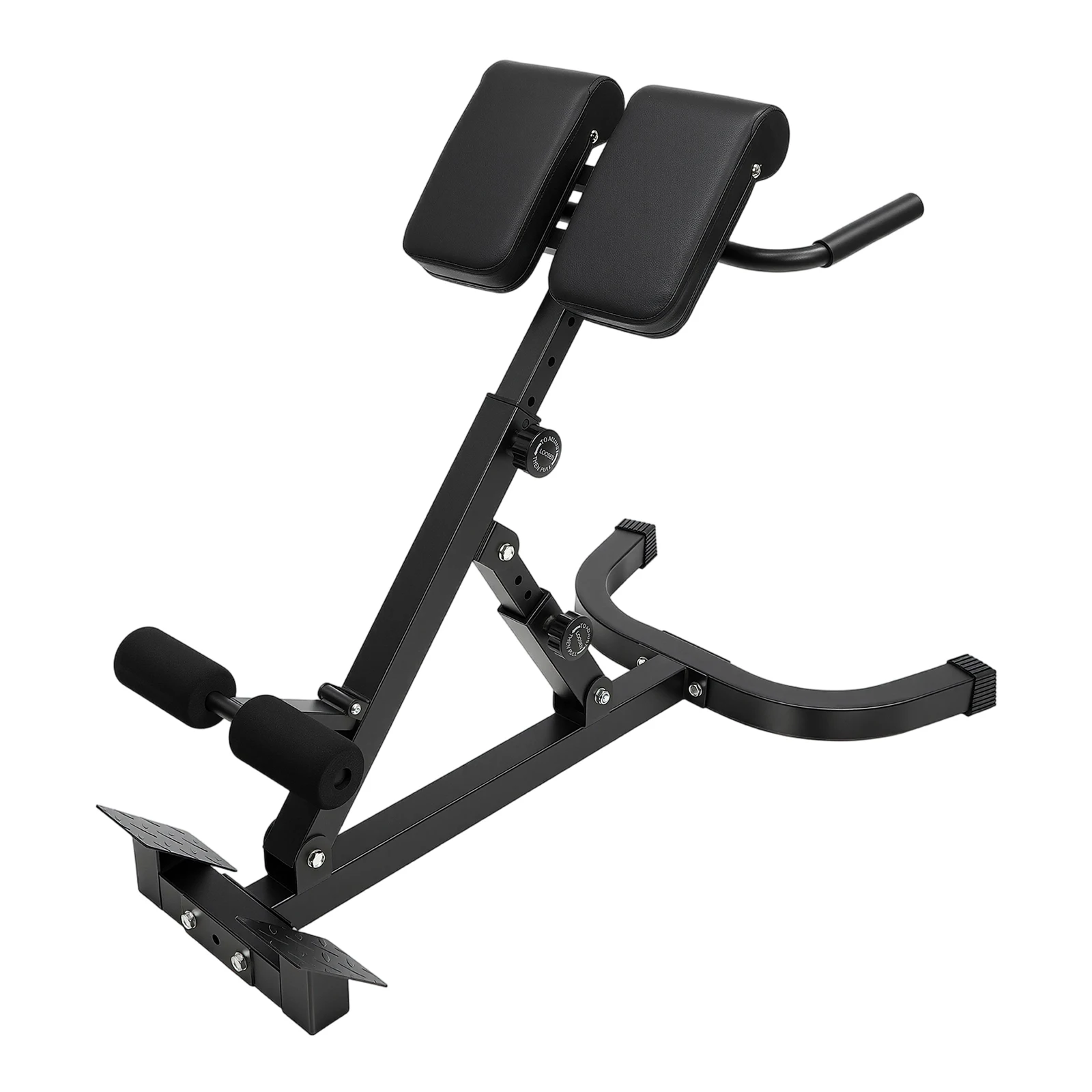 

Adjustable Roman Chair Foldable Hyperextension Bench 8-Level Lumbar Pad 5 Angles Abdominal Stool for Home Gym Core Training Multi-Functional Bench for Full All-in-One Body Workout
