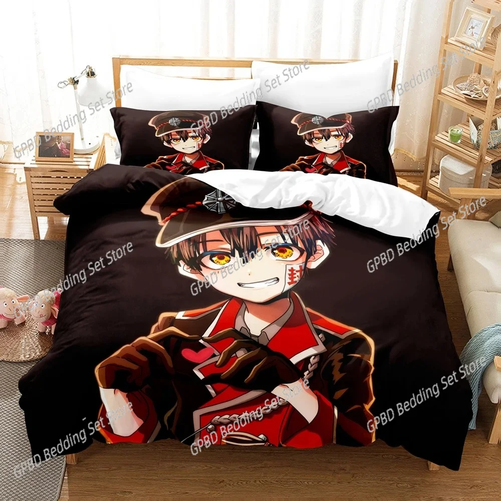 Fashion 3D Printing Anime Toilet-bound Hanako-kun Bedding Set Duvet Cover Sets Comforter Bedding Double Size Adults Kids Gift