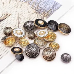 Classic Double Lion Crown Button Up Shirt, Suit, Coat, Clothing, DIY Sewing Buttons, 15mm, 20mm, 25mm, 10 Pcs