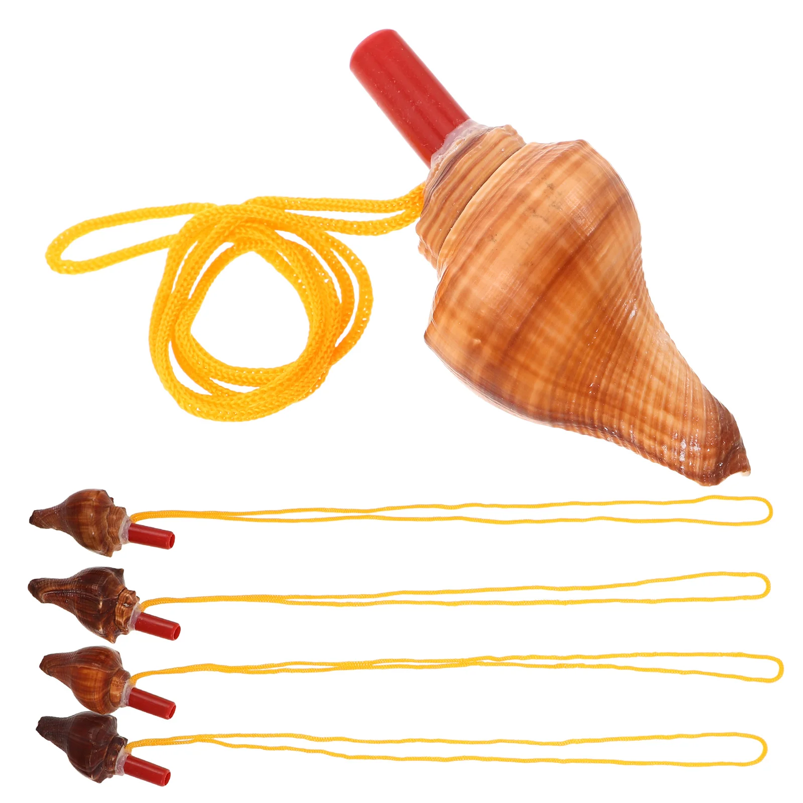 

5 Pcs Natural Shell Whistle Marine Conch-shaped Toy Portable Children Outdoor Training Kids