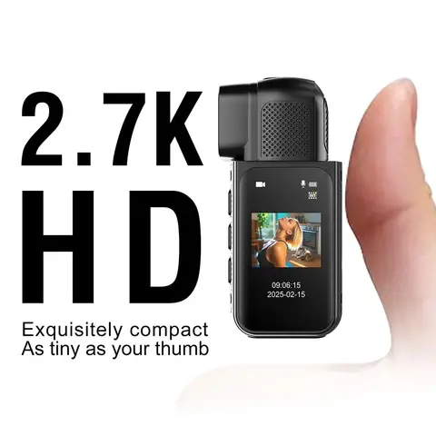 2.7K HD 모션 손떨림 방지 카메라 S80 마그네틱 엄지 카메라 회전식 렌즈 미니 휴대용 야외 사이클링 낚시 비디오 녹화