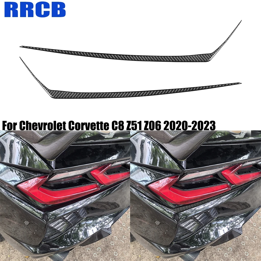 

For Chevrolet Corvette C8 Z51 Z06 2020-2025 Car Accessories Carbon Fiber Rear Tail Lights Strips Exterior Cover Stickers Trim