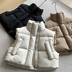 2024 autunno inverno gilet donna piumino di cotone corto allentato coreano giacca SPuffer gilet di cotone senza maniche gilet Outwears