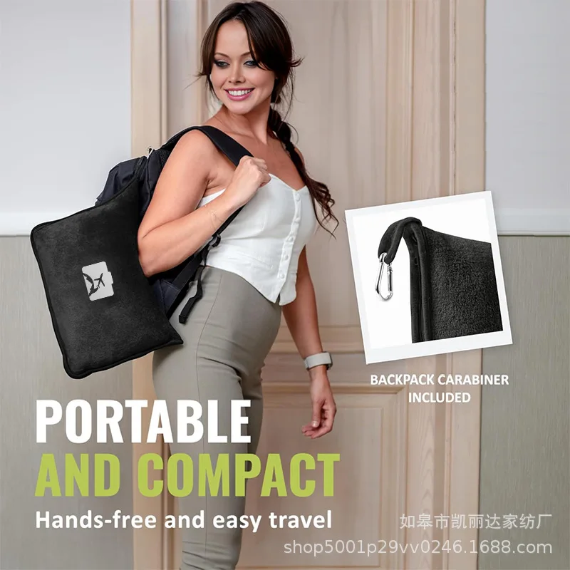 

Multi-Functional 2-in-1 Travel Blanket for Airplanes Direct from Source Flannel Blanket