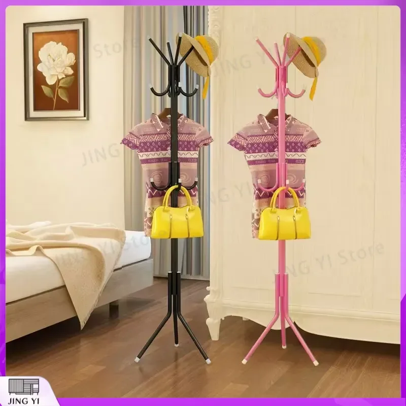 Floor to Ceiling Coat Rack Bedroom Vertical Branch Hat Scarf Bag Storage Hanger Heavy Duty Metal Clothes Stand Organizer