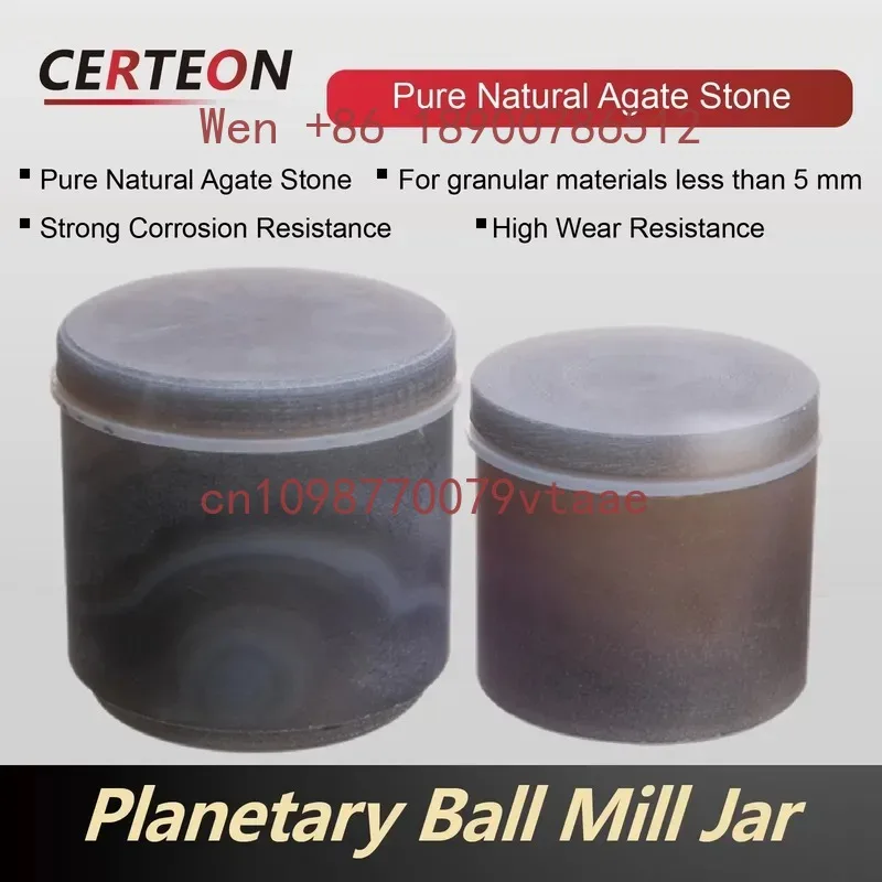 Ultra Pure Acid Alkali Resistant 5mm Powder Small Volume Agate Jar for Planetary Ball Mill