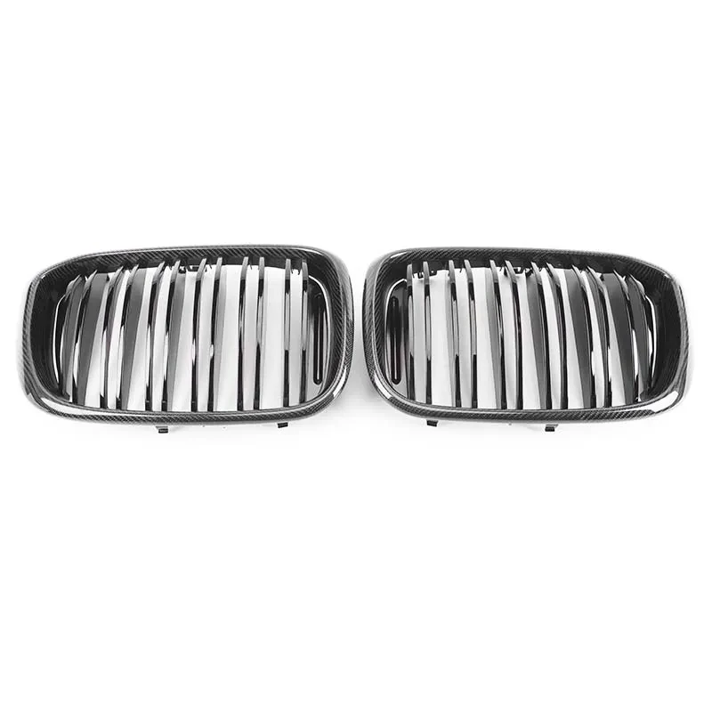 

Front Bumper Carbon Fiber 2-Slat Grille for BMW X3 G01 X4 G02 2018-2021, Auto Parts Kidney Grille