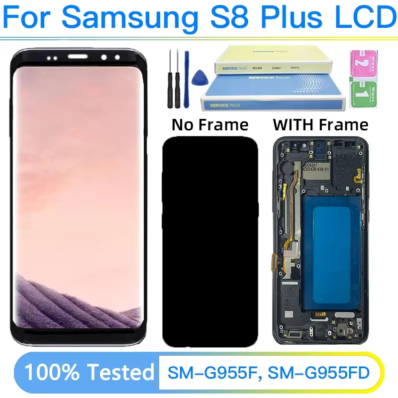100% протестированный TFT для Samsung S8 Plus S8 + G955F G955 ЖК-дисплей с цифровым преобразователем сенсорного экрана в сборе с рамкой