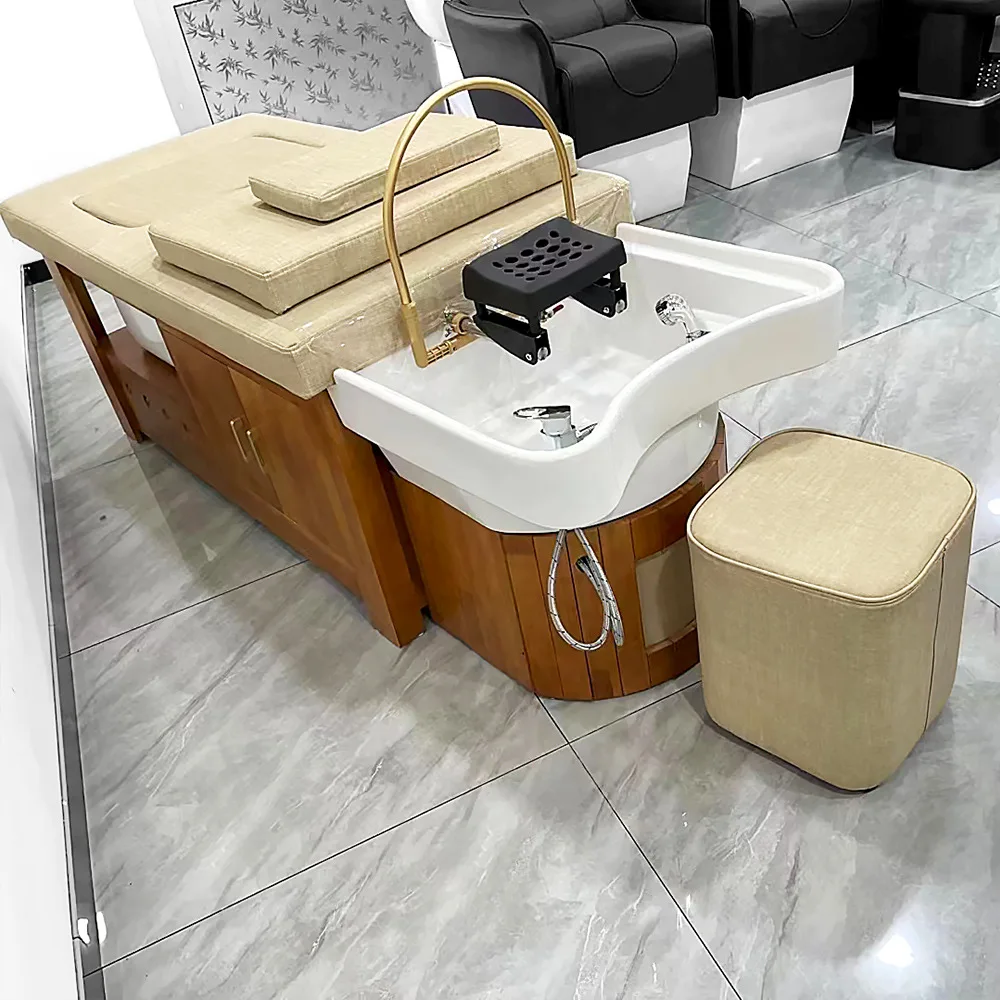Hair treatment shampoo bed with water circulation fumigation massage physiotherapy foot bath Thai shampoo bed for beauty shop