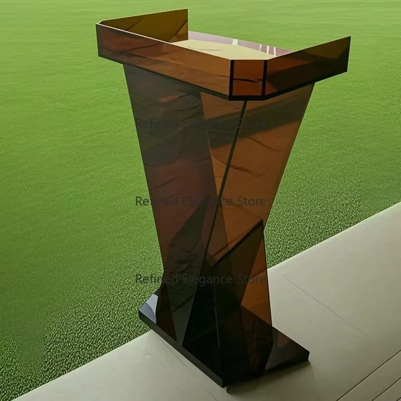 Modern Collapsible Transparent Acrylic Lectern Podium For Classroom Meeting Speech Presentation