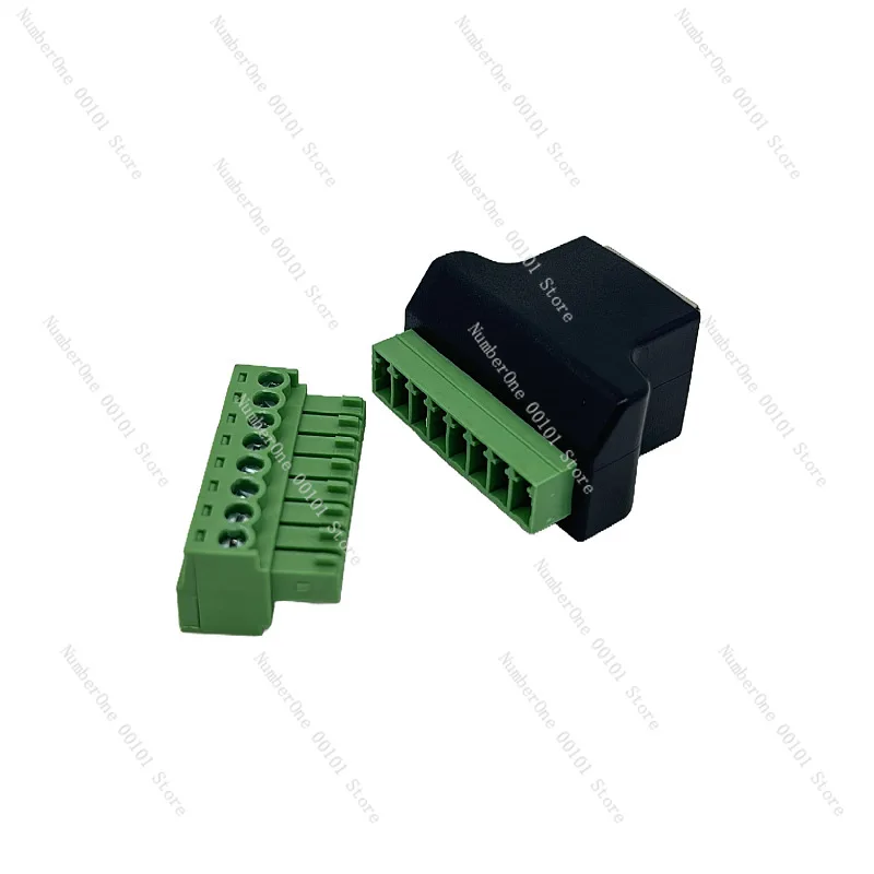 RJ45 to 8Pin Terminal Connector, 8P8C Female Jack Network Cable Socket, Display Cable Adapter Plug