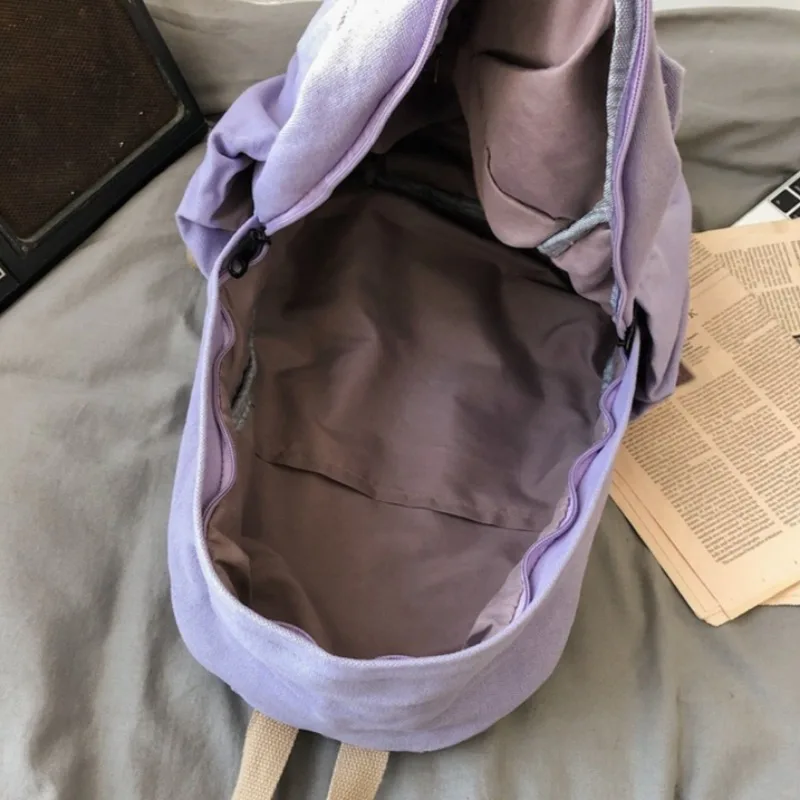 Mochila de estilo japonés para estudiantes, morral escolar de gran capacidad con cremallera, Color sólido, informal, Simple, diseño de tendencia, nueva moda