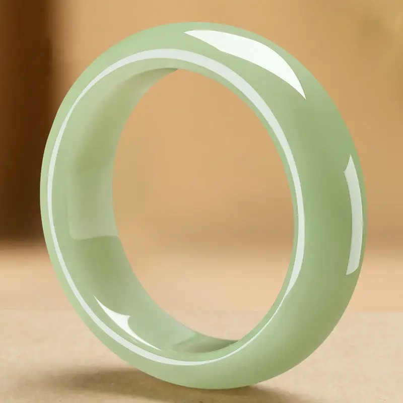 Hetian women, wide , natural jade bracelet girls