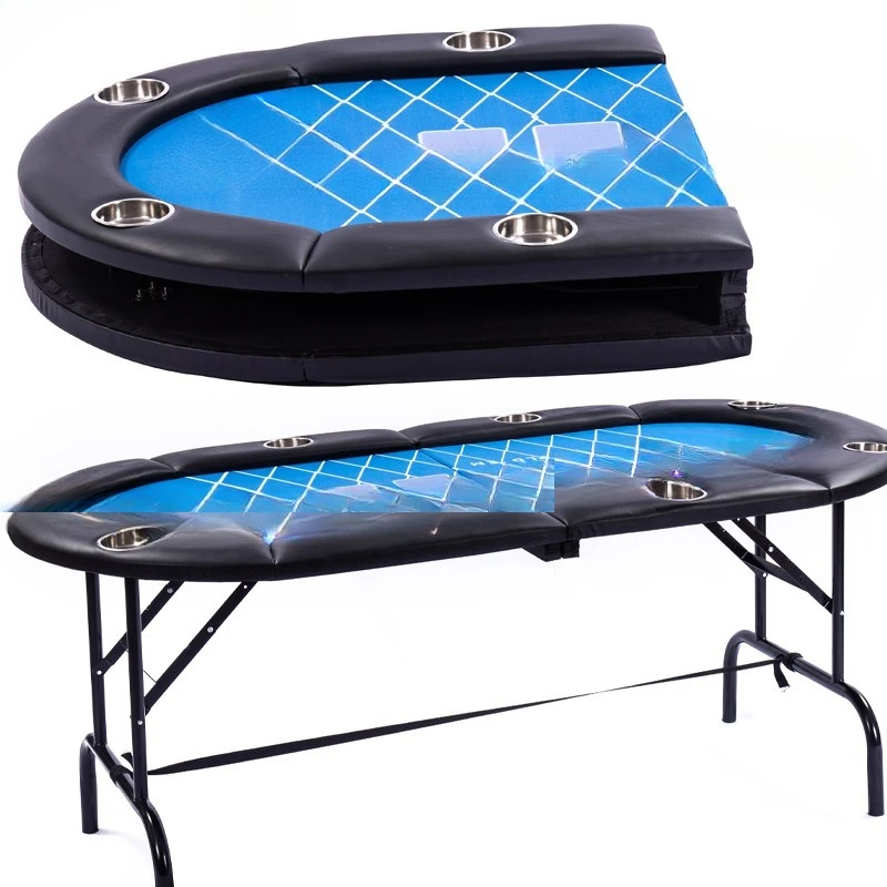 Poker table iron feet foldable storage and handling convenient chess room games chip table entertainment