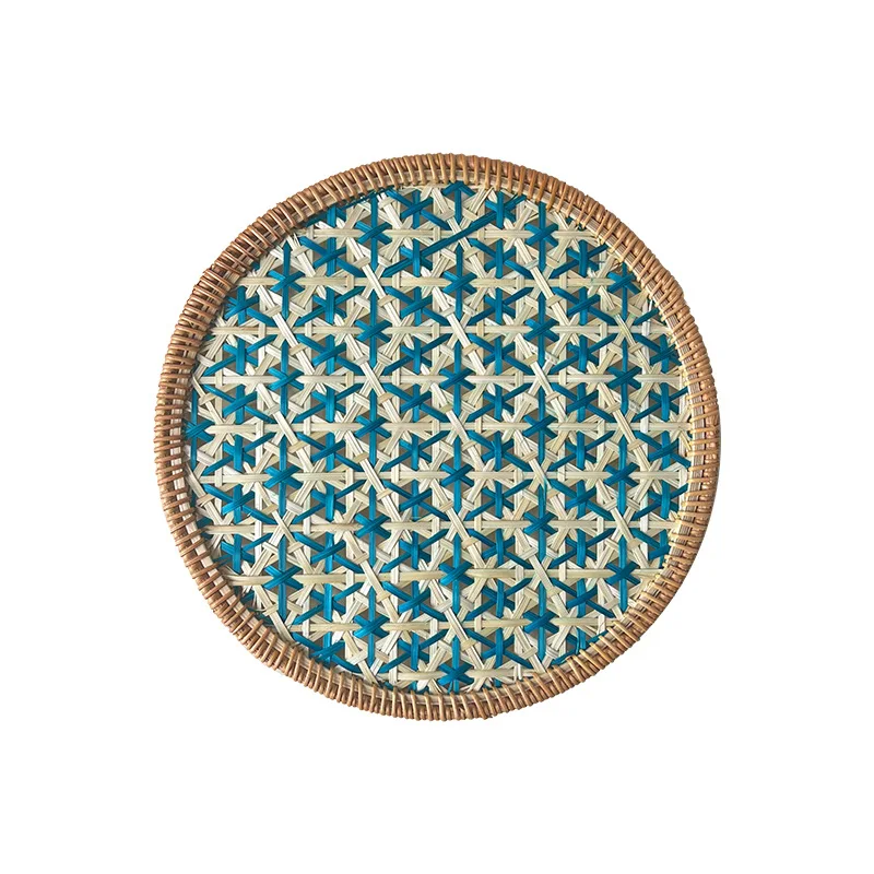 Handmade Retro Rattan and Bamboo Weaving Characteristic Color Household Circular Heat-resistant and Heat-insulate Pad Teapot Pad