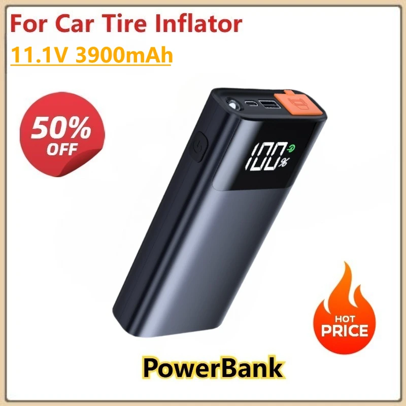 

11.1V 3900mAh For Car Tire Inflator Wireless Dual-power Portable Digital Display Inflator Tire Pump