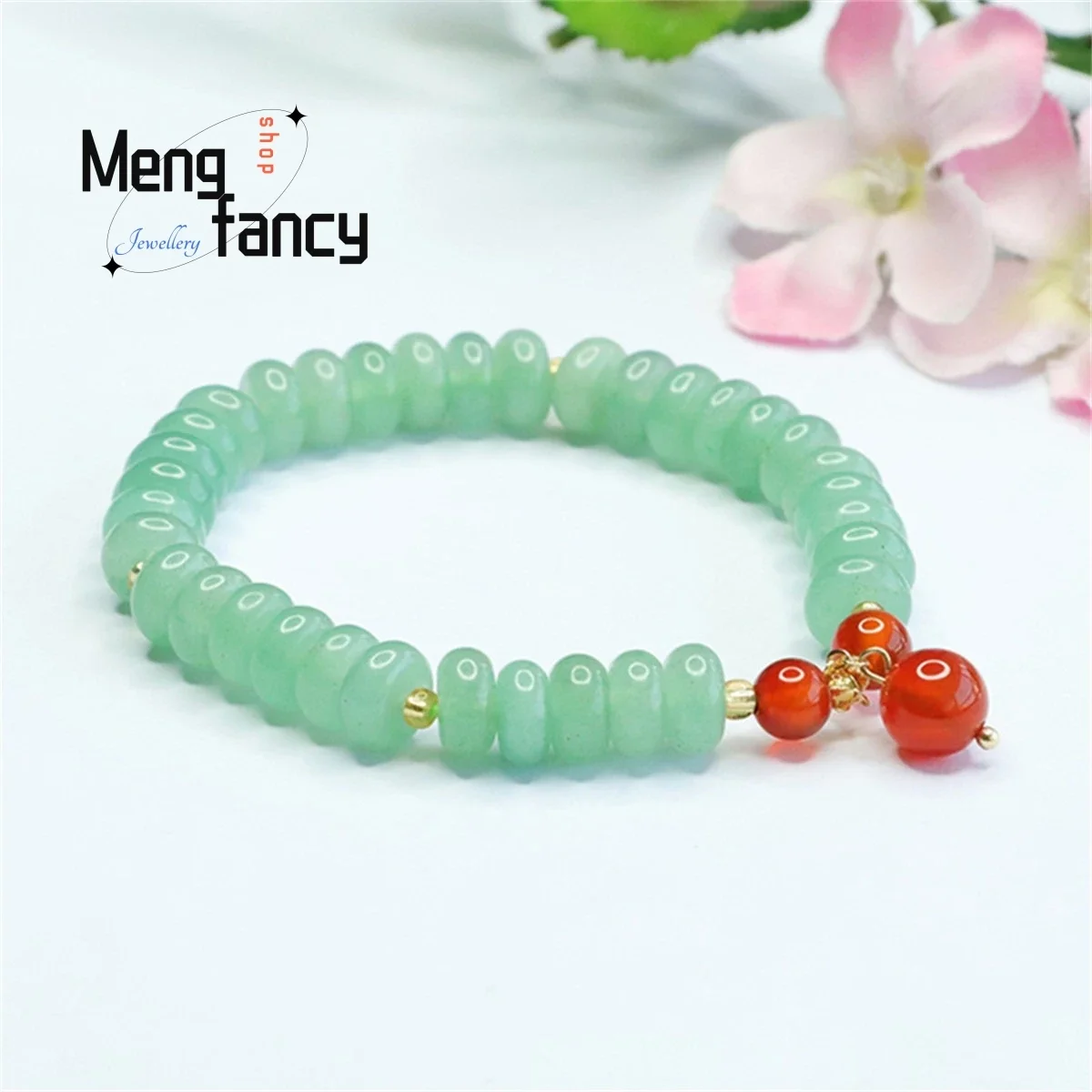 Natural Authentic Dongling Jade Abacus Bead Agate Bracelet Charm Elegant Personalized Fashion Versatile Beauty Exquisite Jewelry