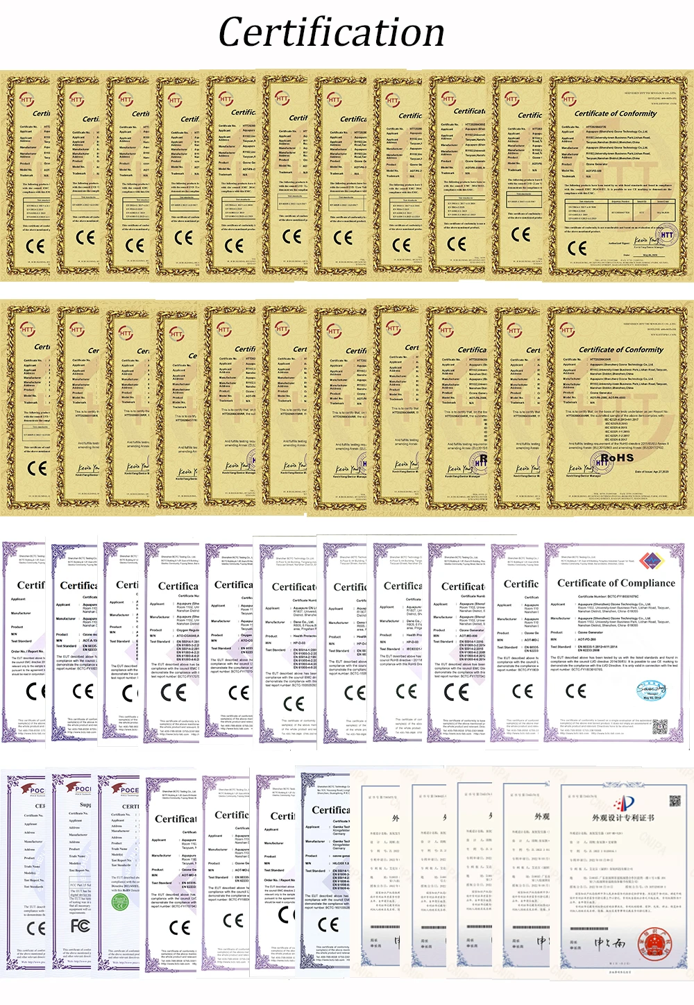 AQUAPURE เครื่องโอโซนบําบัดด้วยโอโซนแบบตั้งโต๊ะและแบบพกพา