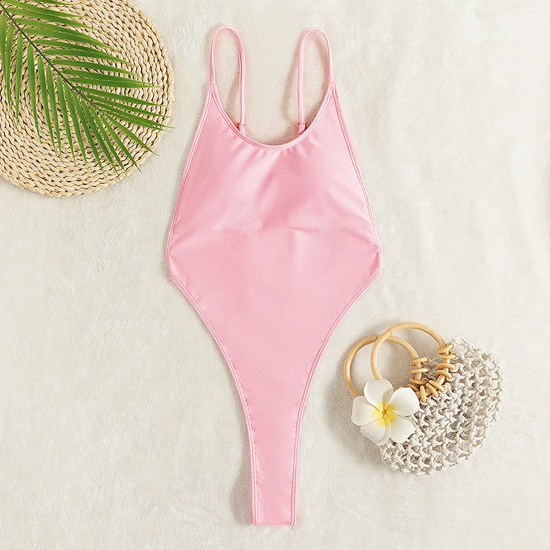 Super Sexy One Piece Swimsuit Women Swimwear High Cut Out Monokini String Bandage Thong Bathing Suits Bodysuit Beach Wear Bather image 2