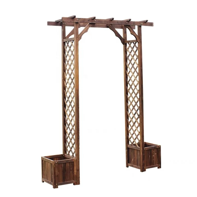 

Customized Planters Flowers Wood Outdoor Garden Wooden Arch Planter