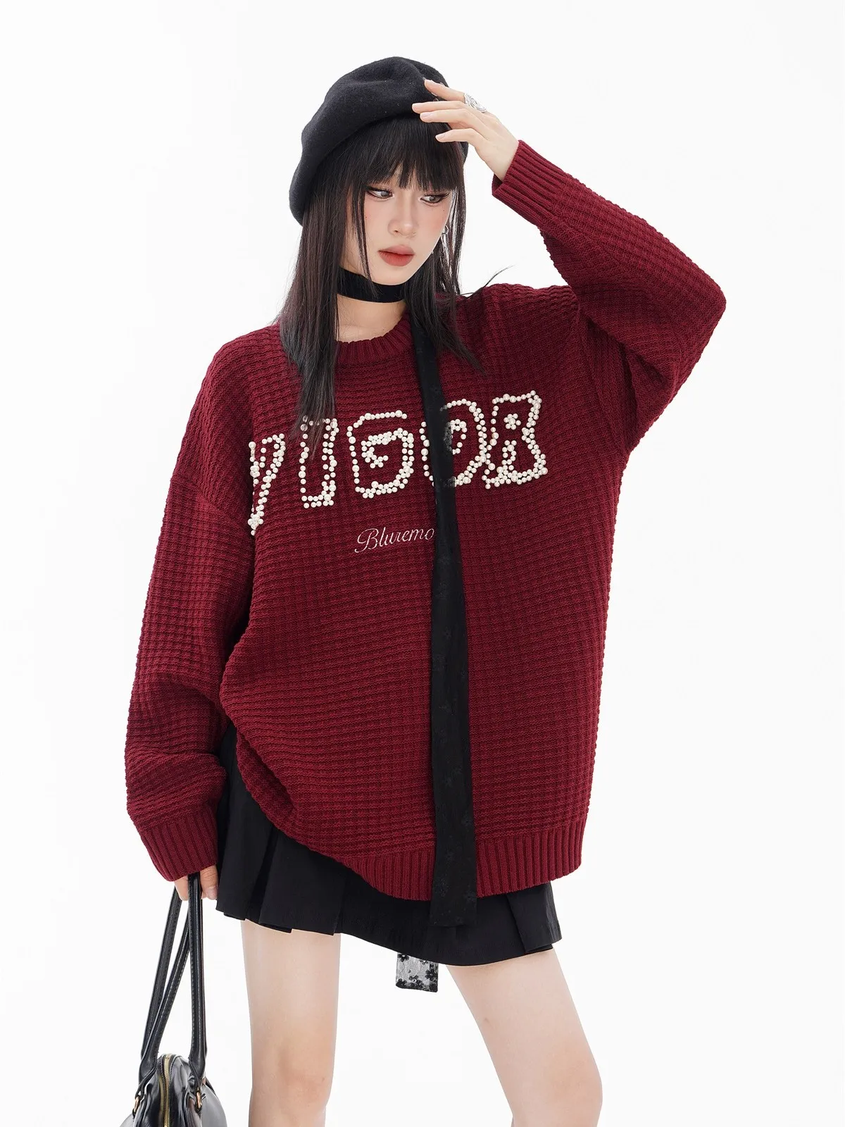 Winter Spring Full Sleeve Waffle Sweaters for Women Men Y2k Streetwear Overized Goth Clothes Pullover