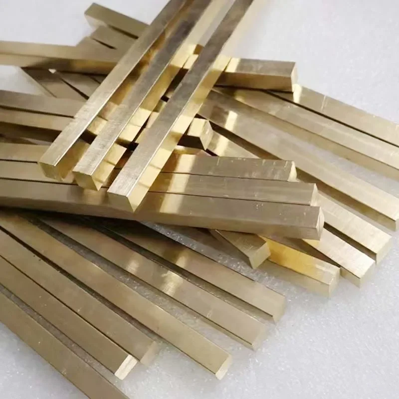 Brass square stick solid thin rod 2~25mm small quartet brassiness bar