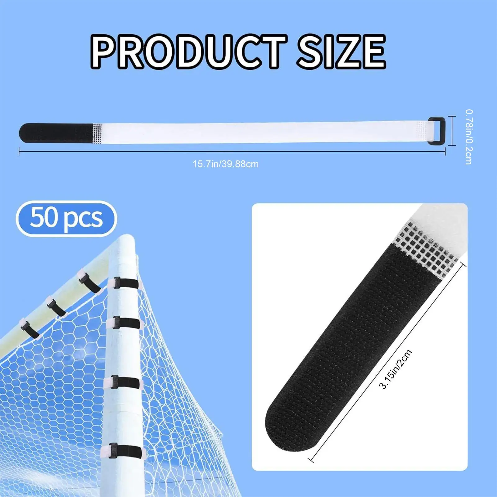 50 قطعة شبكة كرة القدم الأشرطة عقد الكرة وضع صافي العلاقات مستقرة قوي الأشرطة العلاقات للأطفال في الهواء الطلق ملعب الرياضة بنين الصالة الرياضية