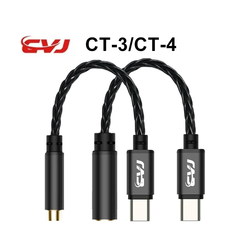 CVJ CT-3 CT-4 DAC Type-C to 3.5mm/4.4mm CX31993 8 Weaving Silver -plated Cables Hifi sound quality originalsound presentation