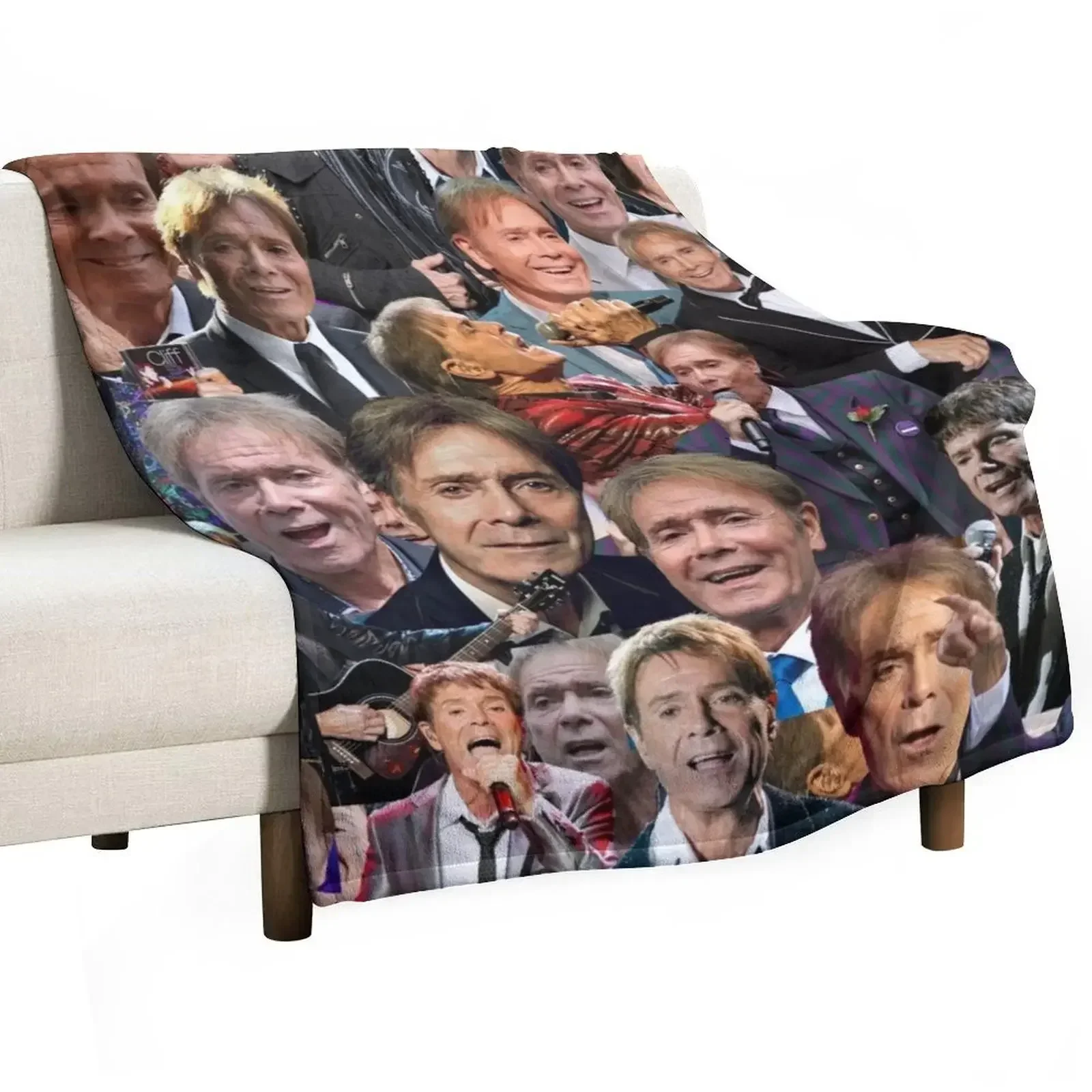 

Cliff Richard Abstract Collage Throw Blanket Durable Warm Blanket for Daily Home Use
