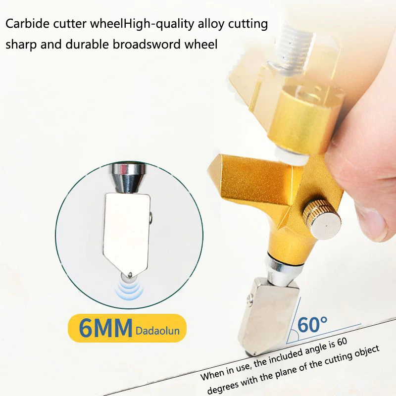 2 In 1 Diamond Tile Glass Cutter Opener Professional Ceramic and Porcelain Cutting Manual Multifunction Hand Tool Home DIY
