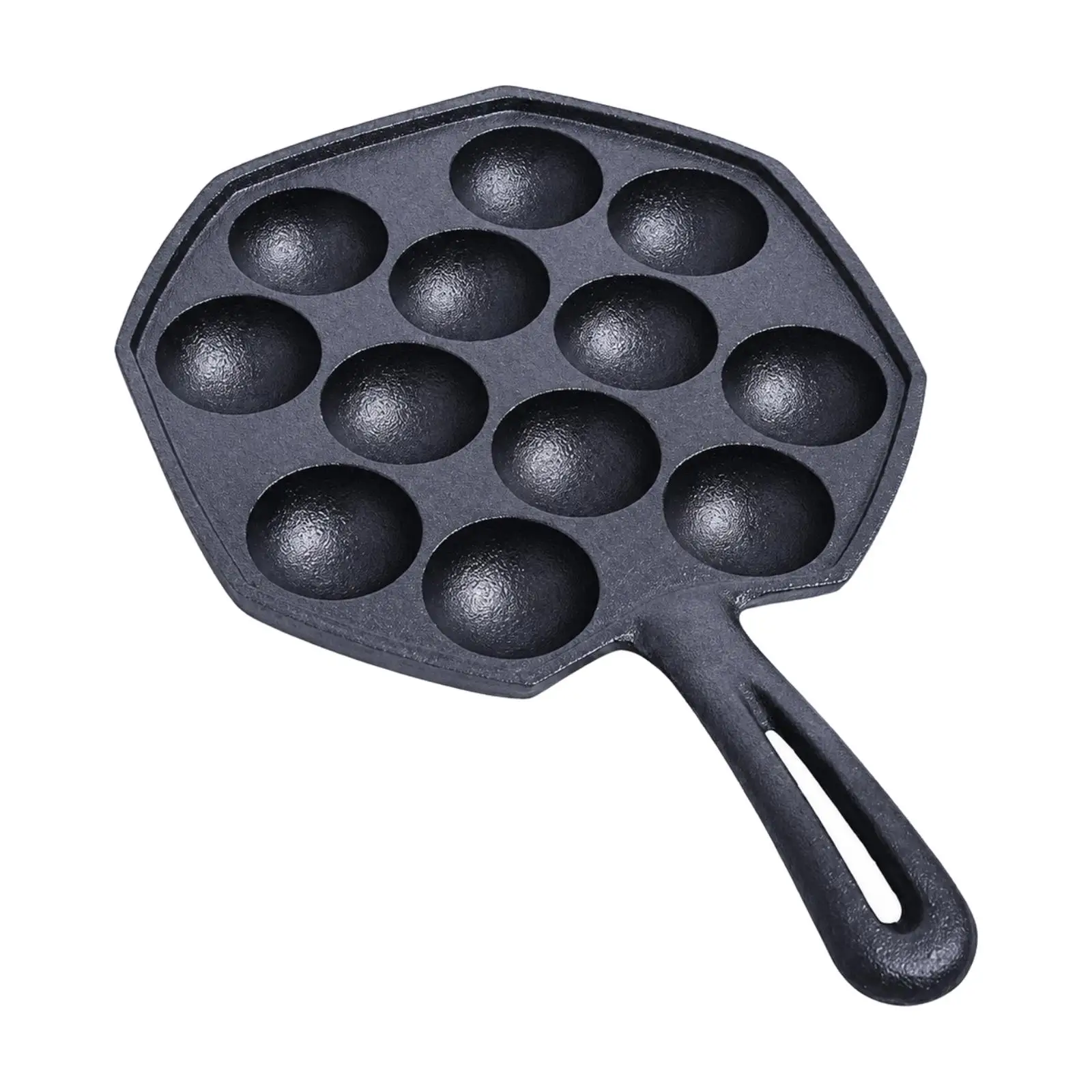 Takoyaki Pan with 12 Cooking Wells Induction Compatible Cast Iron Takoyaki Pan Cookware Uncoated Sturdy for Home Cooks