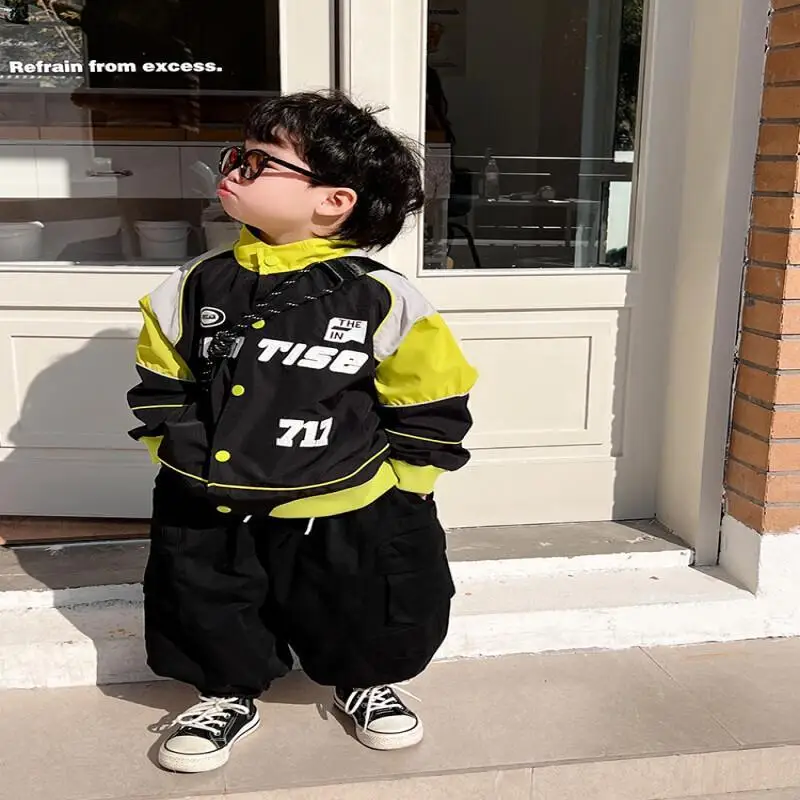 الصبي النسخة الكورية البيسبول جيرسي قاطرة سترة جديدة طالب موضة Kawaii الخريف والشتاء بلايز معطف ملابس الأطفال #2