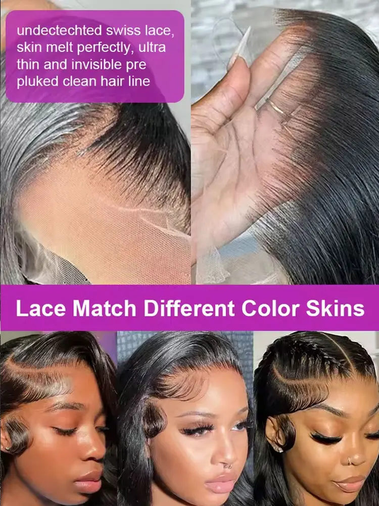 40 42 Inch Body Wave Human Hair Wigs 250% Density 13x6 HD Lace Front Human Hair… - Image 3